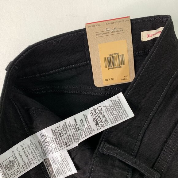 Levi's Women's 6 Jeans 314 Shaping Straight Jeans Black Size W28 x L32 - Picture 5 of 8